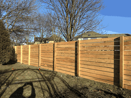 cedar horisontal fence in Elmhurst